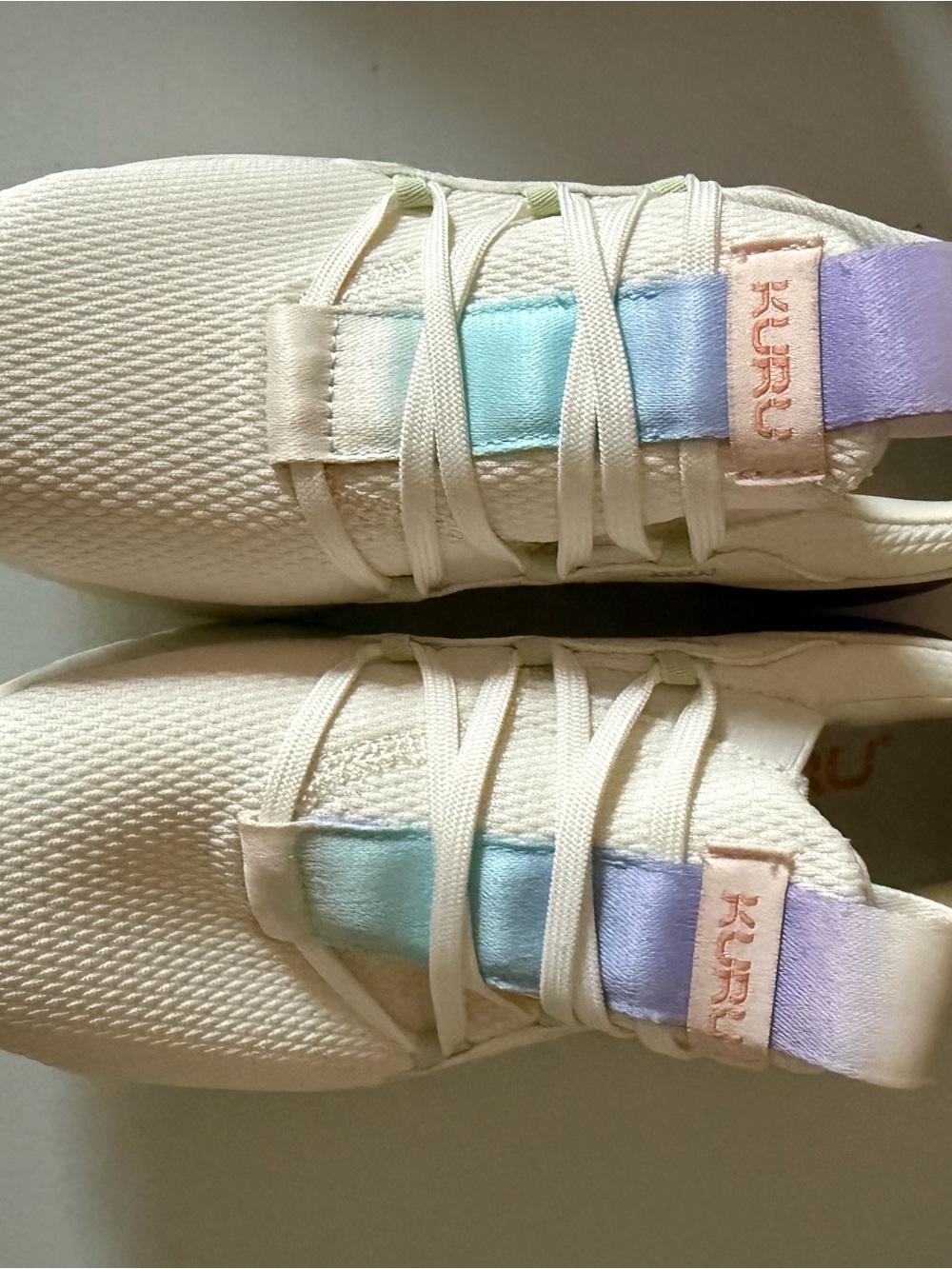 New KURU womens Cream Slip-On Sneakers with Pastel Accent
